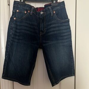 Levi's Blue Jean Shorts Raw Hem Mid-Thigh